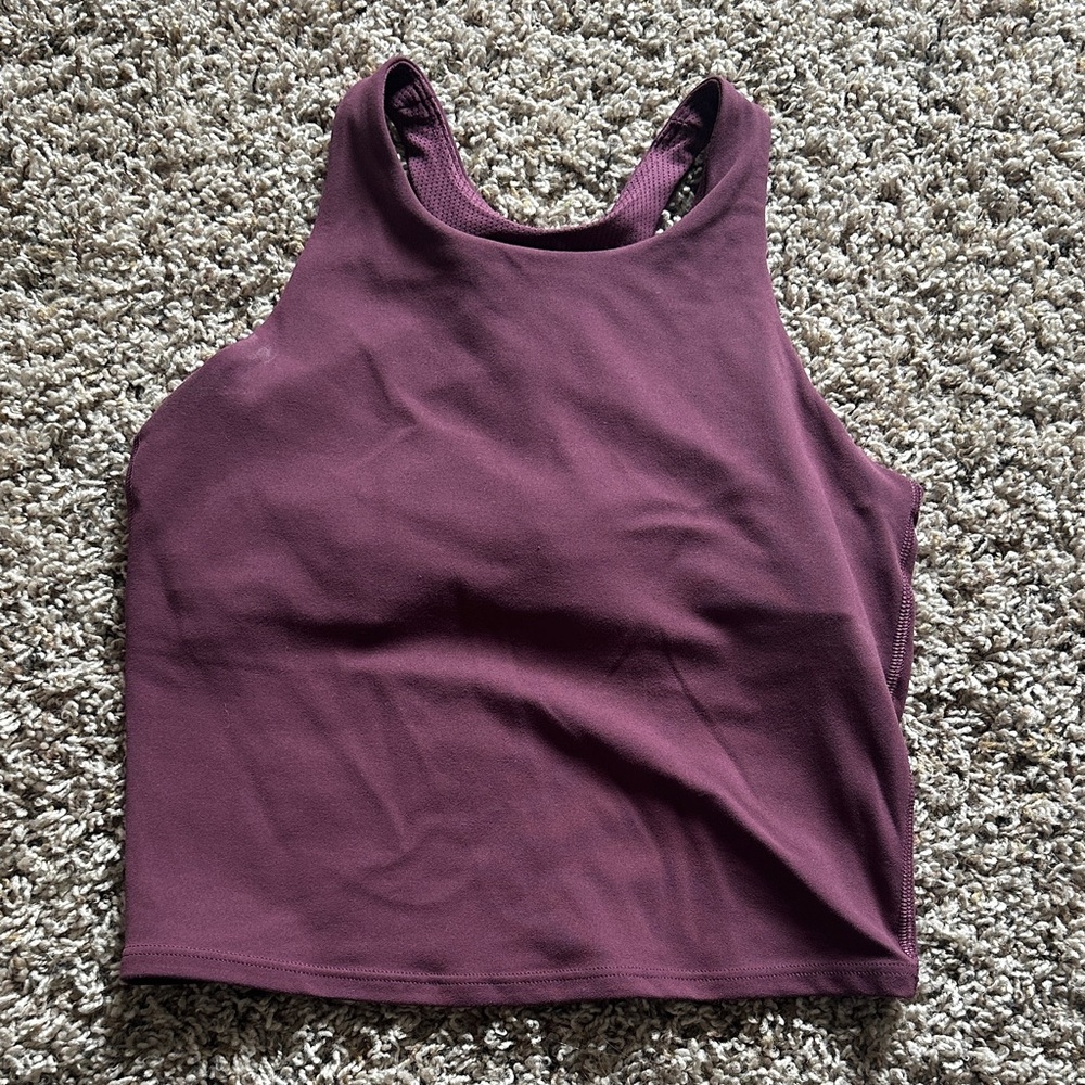Athleta Girl High-Neck Crop Tank Top - maroon Size XL/14